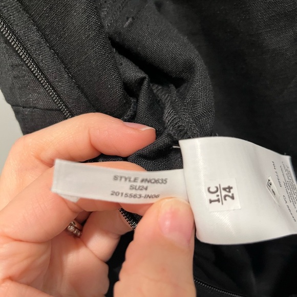 Madewell Tie-Waist Romper Black Pockets Size 2 Linen square neckline NEW NQ635 - Picture 12 of 13